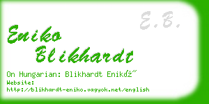 eniko blikhardt business card